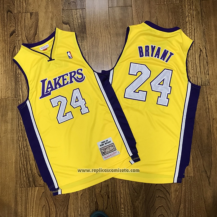 Camiseta Los Angeles Lakers Kobe Bryant #24 Mitchell & Ness Amarillo